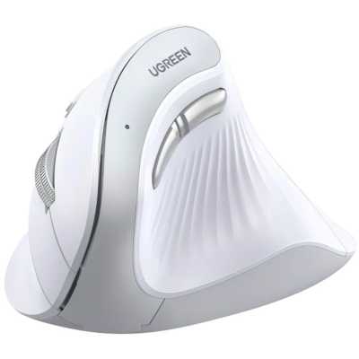 Беспроводная компьютерная мышь вертикальная UGREEN MU008 (45759) Wireless Vertical Mouse 2.4 GHz&BT. Цвет: белый