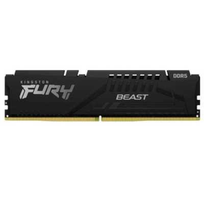Оперативная память Kingston Fury Beast, DDR5, 16Gb (1x16GB), 5600MHz, CL36, DIMM, с радиатором, черный