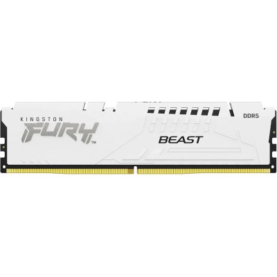 Оперативная память Kingston Fury Beast, DDR5, 16Gb (1x16GB), 5600MHz, CL40, DIMM, радиатор, белый