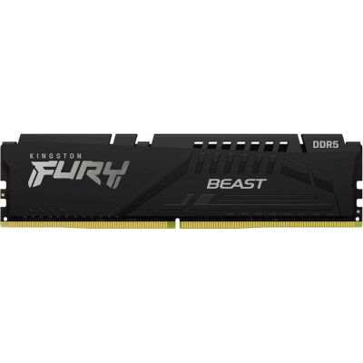Оперативная память Kingston Fury Beast, DDR5, 16GB (1x16GB), 5600MHz, CL40, DIMM, с радиаторами, черный