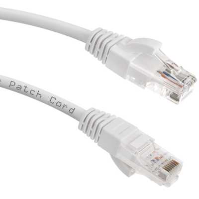 Патч-корд Cabeus PC-UTP-RJ45-Cat.5e-5m-WH U/UTP RJ-45 вил.-вилка RJ-45 кат.5E 5м белый ПВХ