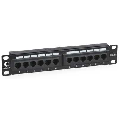 Патч-панель Cabeus PL-12-CAT.5E 10"-DUAL 10" 1U 12xRJ45 кат.5E UTP