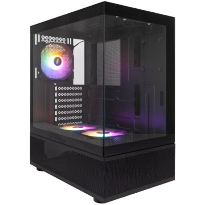 Корпус 1STPLAYER MIKU Mi7-A Mi7-A-BK-2F1R-1F1 черный без БП боковая панель из закаленного стекла USB3.0 USB2.0 audio