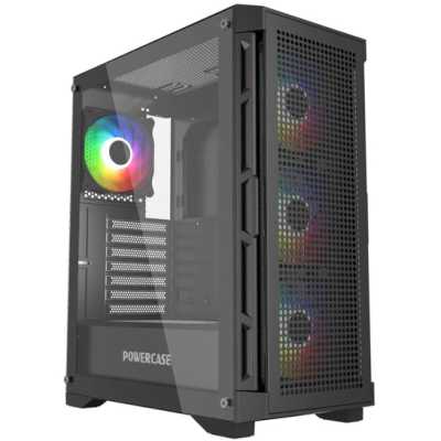 Корпус POWERCASE Ultimate Black CUB-A4 без БП окно из закаленного стекла ARGB USB 3.0 2*USB2.0 audio