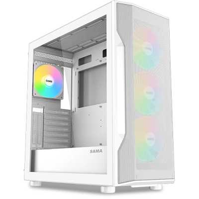 Корпус SAMA S40 белый без БП 2*USB 3.0 USB 3.1 Type-C S40-WHAPA4X1-GL
