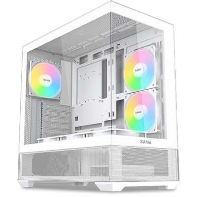 Корпус SAMA V40 белый без БП 2*USB 3.0 USB 3.1 Type-C V40-WHADA6X1-GL