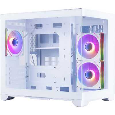 Корпус 1STPLAYER MEGAVIEV MV6-TP ARGB белый без БП mATX 3x120mm ARGB fans