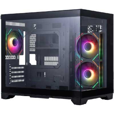 Корпус 1STPLAYER MEGAVIEW MV6-TP ARGB Black без БП боковая и фронтальная панель из закалённого стекла 2*USB 3.0 MV6-TP-BK-2FC7R-1FC7