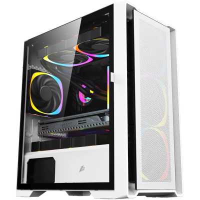 Корпус 1STPLAYER TRILOBITE T4 MESH T4-WH-4FS7-W без БП боковая панель из закалённого стекла 2*USB 3.0 USB 2.0