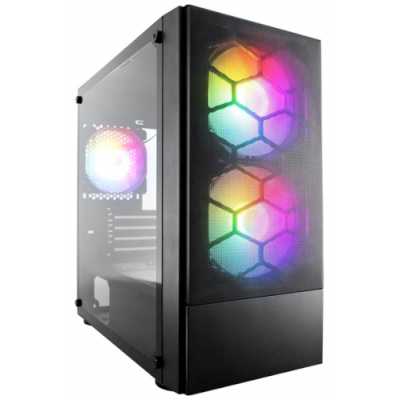 Корпус 1STPLAYER X4-M черный без БП боковая панель из закаленного стекла USB 3.0 2*USB 2.0 audio X4-M-BK-2F1P-1F1