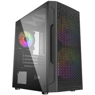 Корпус POWERCASE Mistral Micro Z3B Mesh LED CMIMZB-L3 черный без БП с окном 2*USB 2.0 USB 3.0 audio
