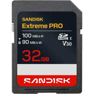 Флеш карта SDHC 32GB SanDisk Extreme PRO Class 10, UHS-I, R 100 МБ/с, <SDSDXXO-032G-GUCIN>