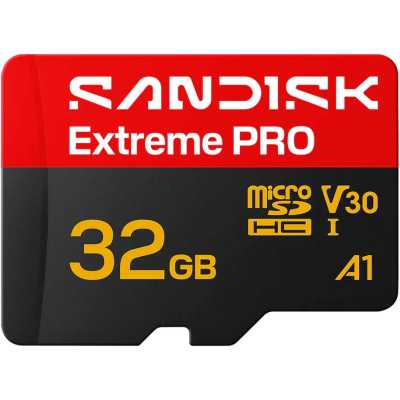 Флеш карта microSDXC 32GB SanDisk EXTREME PRO Class 10, UHS-I, W30, W90, R 100 МБ/с, <SDSQXCO-032G-GS6MA>