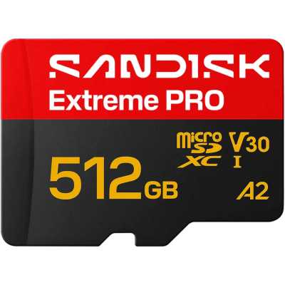 Флеш карта microSDXC 512GB SanDisk Extreme Pro Class 10, UHS-I, W170, R 250 МБ/с, <SDSQXCJ-512G-GS6MA>