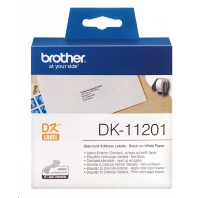 Картридж ленточный Brother DK11201 черный на белом для Brother QL-570