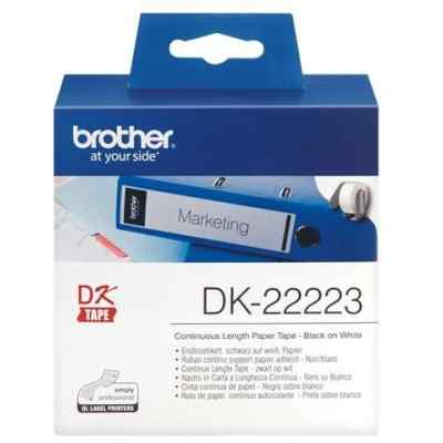 Картридж ленточный Brother DK22223 черный на белом 50x30 для Brother QL-570
