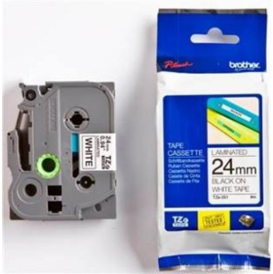 Картридж ленточный Brother TZE251 черный на белом 24x8 для Brother P-Touch