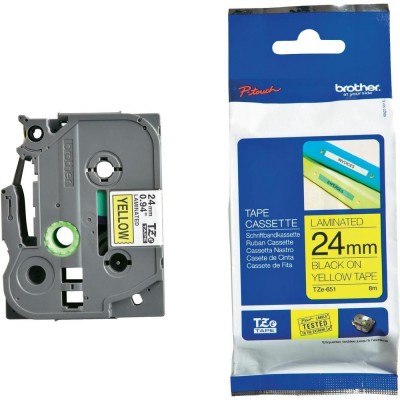 Картридж ленточный Brother TZE651 черный на желтом 24x8 для Brother P-Touch