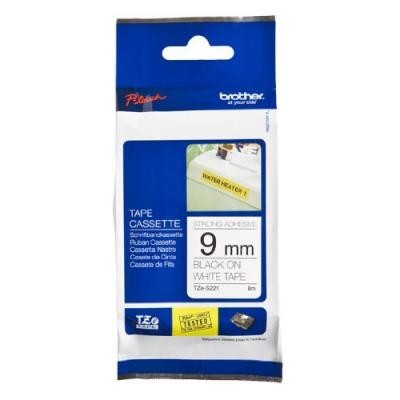 Картридж ленточный Brother TZES221 черный на белом 9x8 для Brother P-Touch