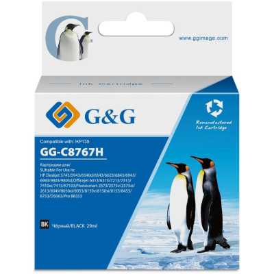 Картридж струйный G&G GG-C8767H черный (29мл) для HP DJ 5740/5743/5745/5748/5793/5940/5943/6540/6540