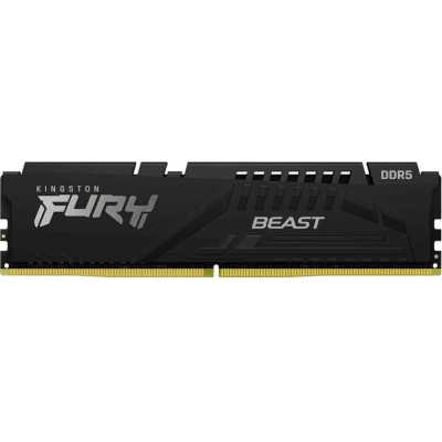 Оперативная память Kingston Fury Beast, DDR5, 16Gb (1x16Gb), 6000MHz, CL36, DIMM, с радиатором, черный
