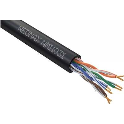 Кабель NEOMAX [NM11031] U/UTP cat.5e 4 пары (305 м) 0.48 мм (24 AWG) Медь, внешний, PE, черный