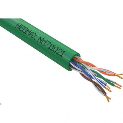Кабель NEOMAX [NM711021] U/UTP cat.5e 4x2x0.46, 25 AWG, Медь, внутренний, PVCLS нг(А)-LSLTx, 305м, зеленый