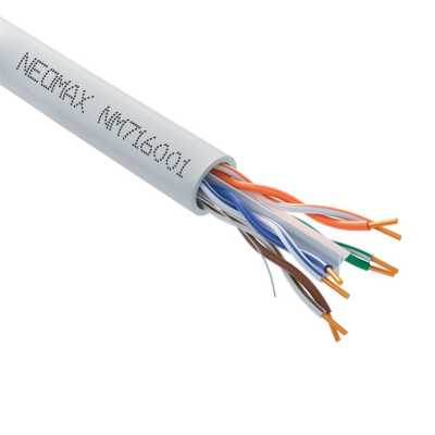 Кабель NEOMAX [NM716001] U/UTP cat.6 4x2x0.57, 23 AWG, Медь, внутренний, PVC, 305м, серый; Fluke Tested