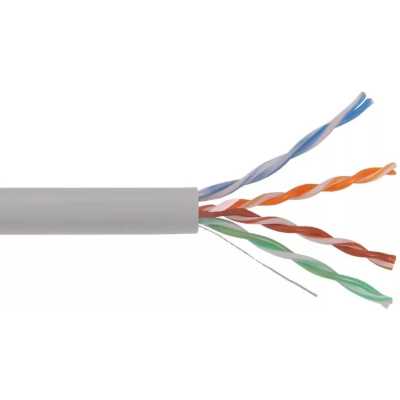 Кабель витая пара Bion BCL-U5448-181 U/UTP, кат.5e, 4x2x0,48 мм AWG 24 медь, одножильный, PVC, для внутренней прокладки, 305м, серый