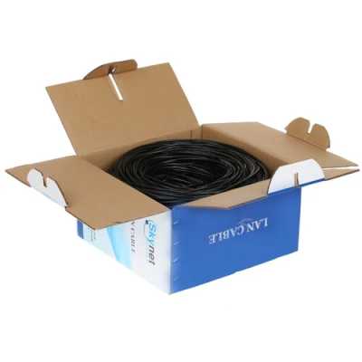 Патч-корды медные SKYNET 1602292 — Standart Кабель UTP outdoor 4x2x0,48, медный, FLUKE TEST, кат.5e, однож., (305м) box, черный [CSS-UTP-4-CU-OUT](АК5010170/1693219