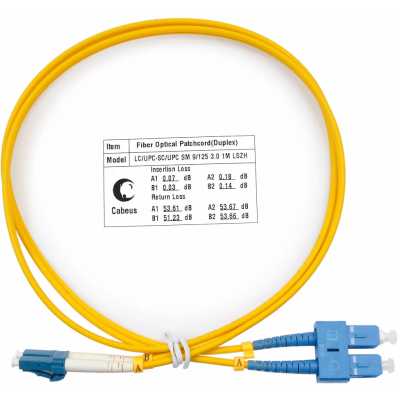 Cabeus FOP(d)-9-LC-SC-1m Шнур оптический duplex LC-SC 9/125 sm 1м LSZH