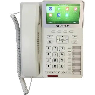 Телефон ORIGO IP-телефон с цветным дисплеем 4.3", 1x1000Base-T PoE, 1x1000Base-T, 4 SIP-аккаунта