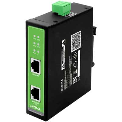 Инжектор PoE Digma DNP90W48GDXM 10/100/1000BASE-T 90Вт 37-57В(DC)