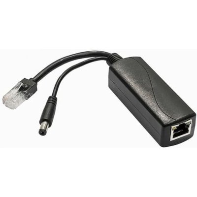 PoE-сплиттер Fast Ethernet. Соответствует стандартам PoE IEEE 802.3af/at. Предназначен для питания оконечных сетевых устройств, не поддерживающих PoE. Порты: вх. - RJ45(10/100 Base-T, IEEE 802.3af/at), вых. - кабель RJ45(10/100 Base-T)/штекер 5.5x2.1мм. В