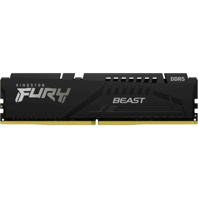 Оперативная память Kingston Fury Beast, DDR5, 16Gb (1x16Gb), 6400MHz, CL32, DIMM, с радиатором, черный