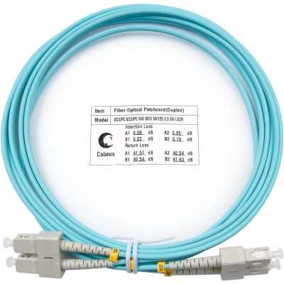 Шнур оптический Cabeus FOP-50-SC-SC-3m duplex SC-SC 50/125 мм OM3 3м LSZH