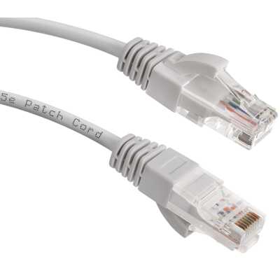 Шнур коммутационный Cabeus, Cat.5e, неэкр., U/UTP, RJ45/RJ45, PVC, AWG24 15м, серый