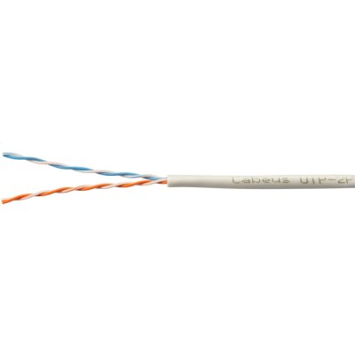 Кабель витая пара U/UTP 5e кат. 2 пары Cabeus UTP-2P-Cat.5e-SOLID-LSZH-GY (24 AWG), одножильный, серый LSZH, нг(А)-HF, (305 м)