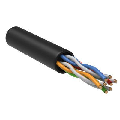 Витая пара U/UTP кат.5E 4x2x24AWG LSZH черный (305м) ITK LC3-C5E04-129