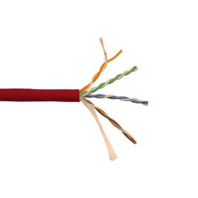 Кабель LANMASTER патч-кордовый UTP, 4x2, сat.5e, 350Mhz, LSZH, красный, 305 м