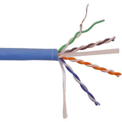 Кабель LANMASTER UTP, 4x2, кат 6, 550Mhz, LSZH (HFLT), синий, 305 м
