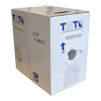 Кабель TWT UTP, серии XL, 4 пары, cat.5e, LSZH, белый, 305 м.