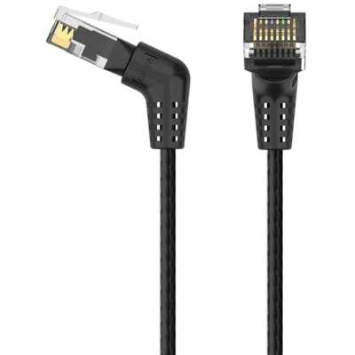 Патч-корд Vention прямой UTP cat.6a, RJ45 угол 90 - 12м. Черный