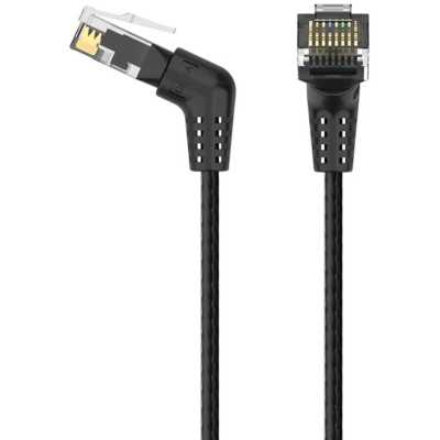 Патч-корд Vention прямой UTP cat.6a, RJ45 угол 90 - 15м. Черный
