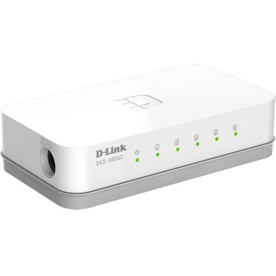 Коммутатор D-Link DES-1005C/C2A, 5×100 Мбит/с, неуправляемый