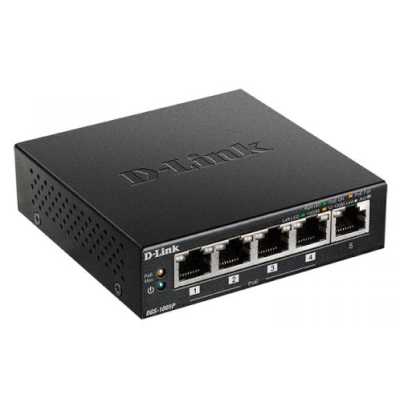 Коммутатор D-Link DGS-1005P/B3A, 5×1 Гбит/с, неуправляемый