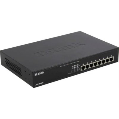 Коммутатор D-Link DGS-1008MP/A2A/B1A, 8×1 Гбит/с, неуправляемый