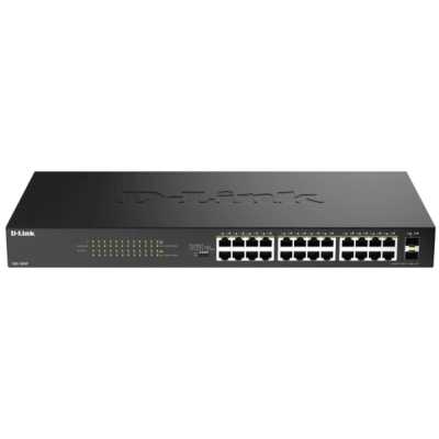 Коммутатор D-Link DGS-1026P/A1A, 24×1 Гбит/с + 2×1 Гбит/с SFP, неуправляемый