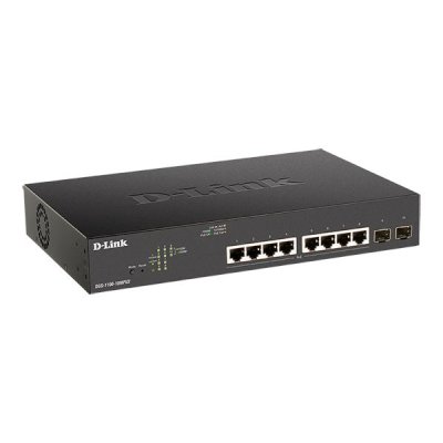 Коммутатор D-Link DGS-1100-10MPV2/A3A, 8×1 Гбит/с + 2×1 Гбит/с SFP, настраиваемый