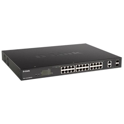 Коммутатор D-Link DGS-1100-26MPPV2/A3A, 24×1 Гбит/с + 2×1 Гбит/с SFP, настраиваемый